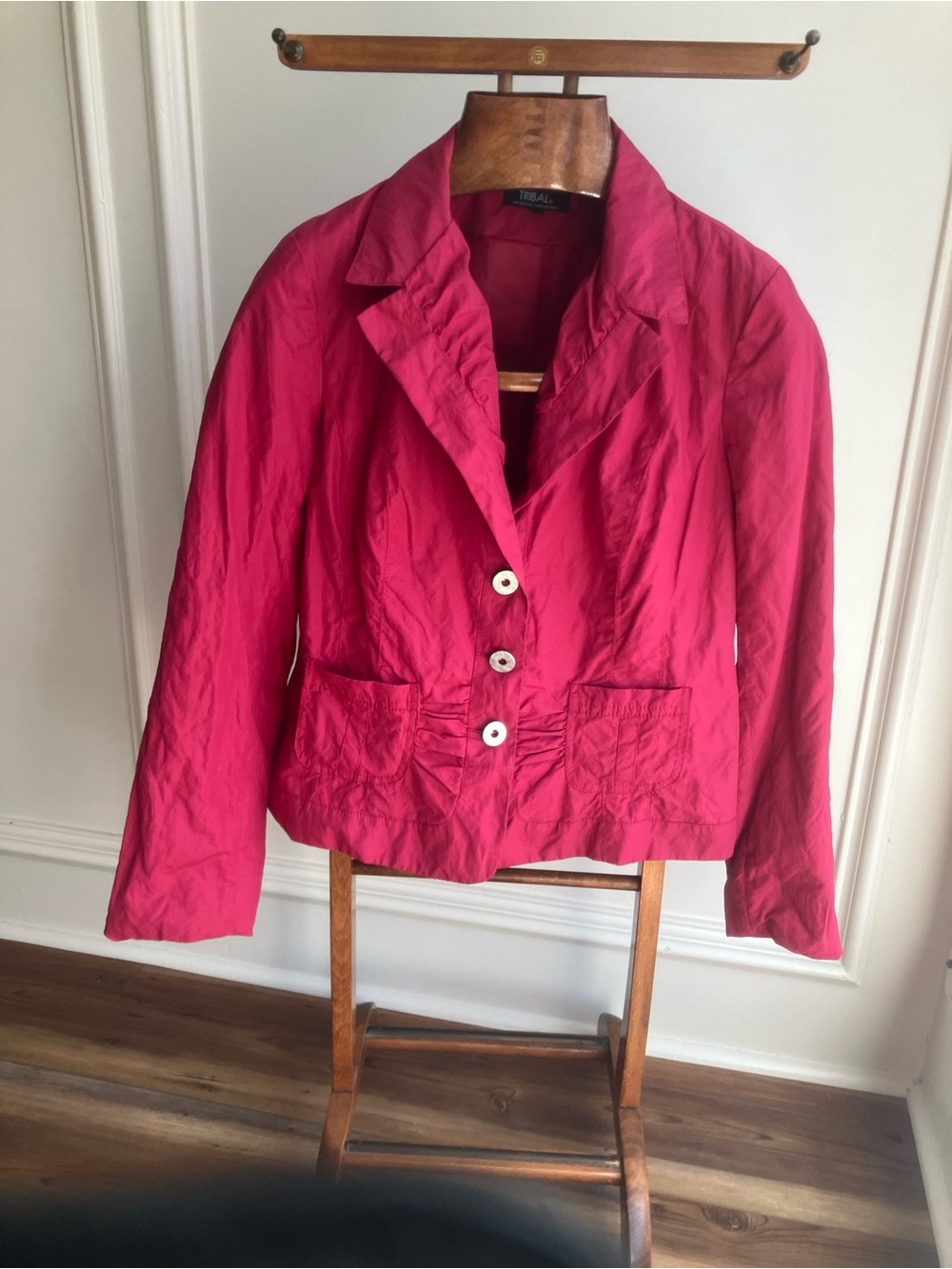 Tribal Pink Crinkle Lightweight Blazer Jacket Women’s Size 10